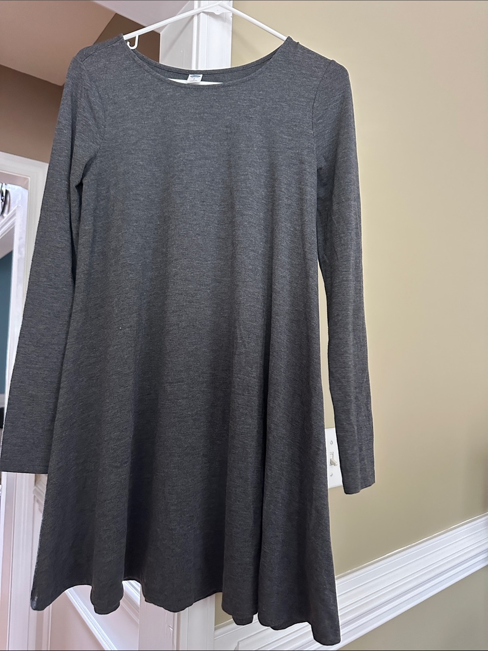 Old Navy Gray Long Sleeve Swing Dress